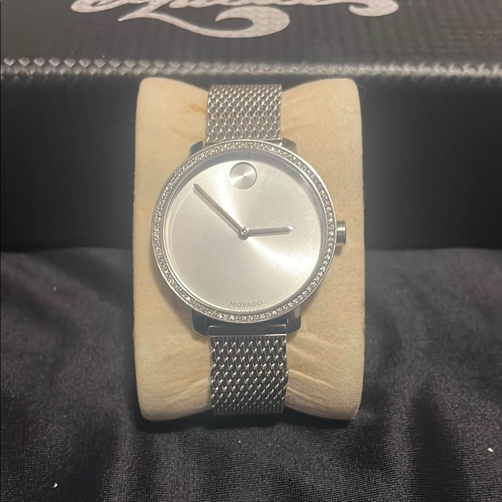 Movado Bold “Hers” Silver Dial Mesh Watch
